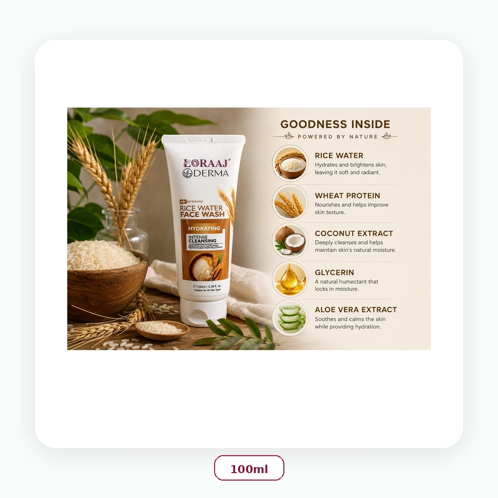 Loraaj Derma Ricewater Face Wash 100ml