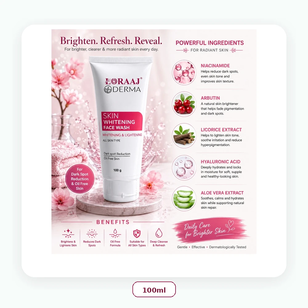 Loraaj Derma Skin Whitening Face Wash 100ml